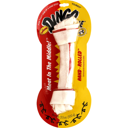 slide 2 of 2, Dingo Large Meat Rawhide Dog Chew, 2.8 oz