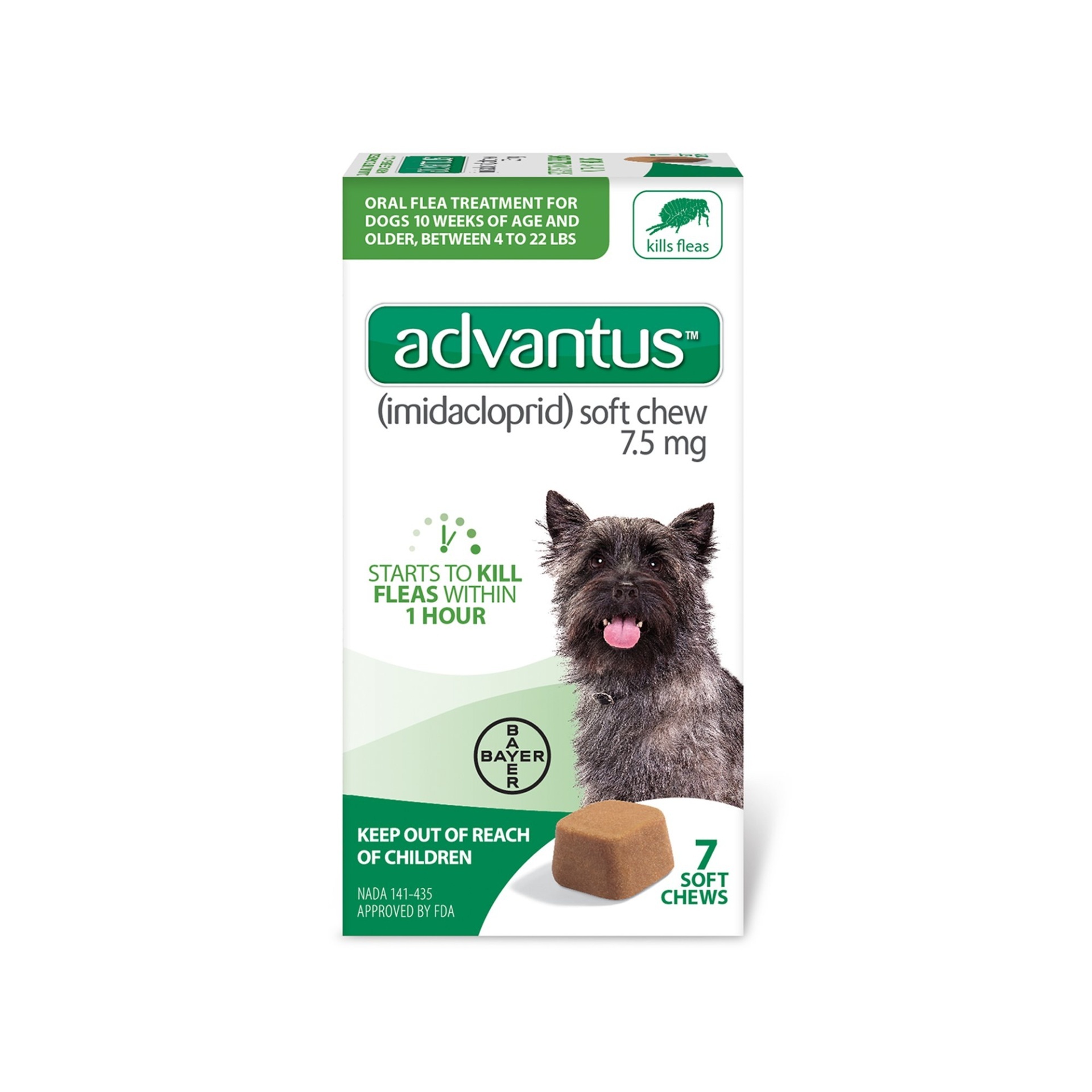 slide 1 of 1, Advantus Flea Soft Chews for Small Dogs 4-22lbs, 7 ct