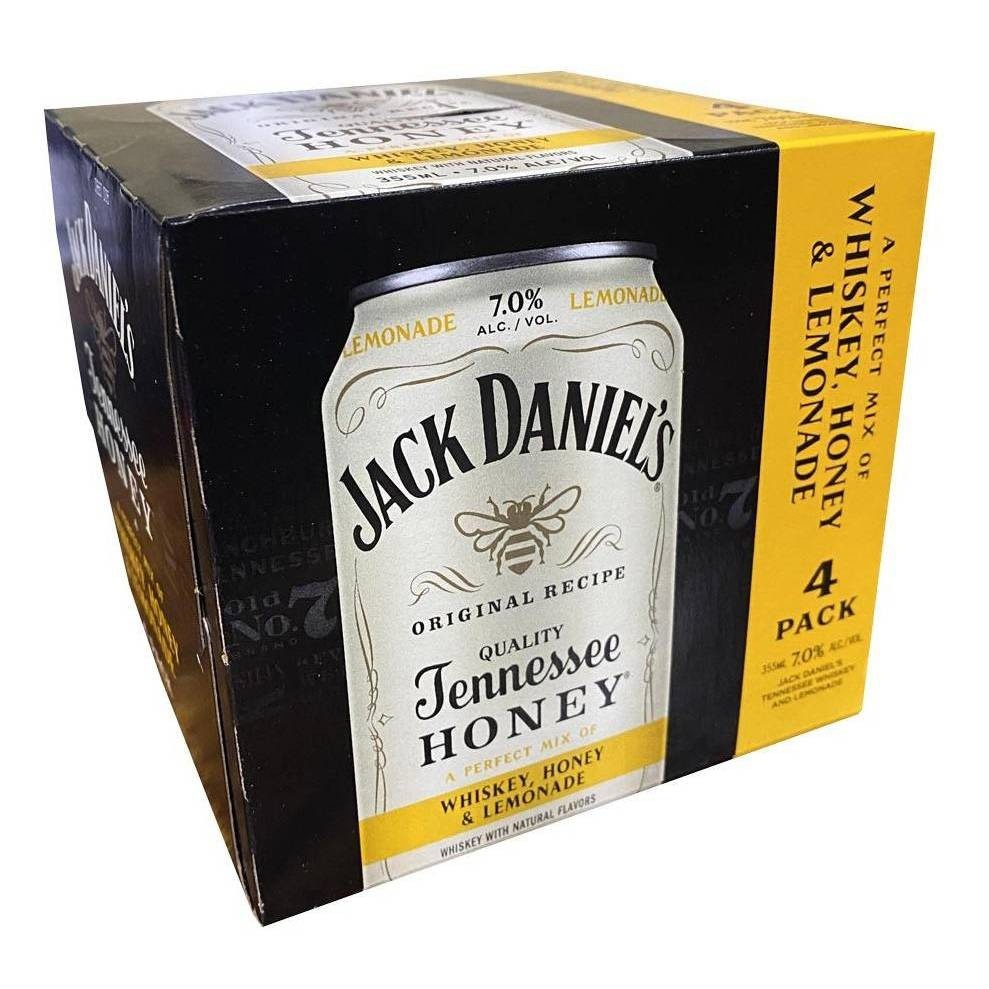 slide 1 of 3, Jack Daniel's Tennessee Whiskey, Honey & Lemonade Cocktail, 4 ct; 355 ml
