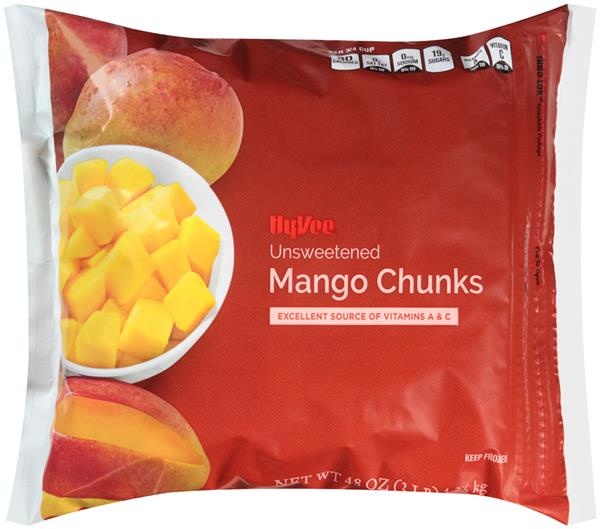 slide 1 of 1, Hy-vee Unsweetened Mango Chunks - 48 oz, 48 oz