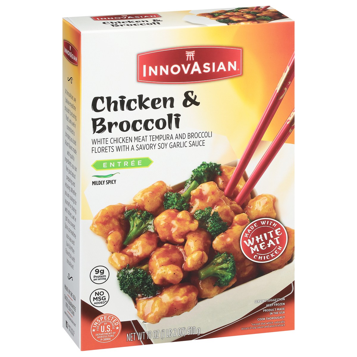 slide 6 of 11, InnovAsian Entree Mildly Spicy Chicken & Broccoli 18 oz, 18 oz