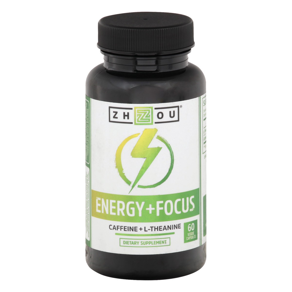 slide 1 of 9, Zhou Energy and Focus Caffeine + L-Theanine Capsules, 60 ct