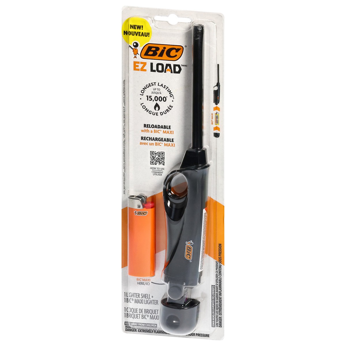 slide 10 of 12, BIC EZ Load Reloadable Rechargeable Lighter Shell + Maxi Lighter 1 ea, 1 ct