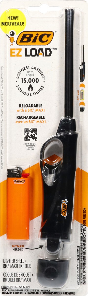 slide 2 of 12, BIC EZ Load Reloadable Rechargeable Lighter Shell + Maxi Lighter 1 ea, 1 ct