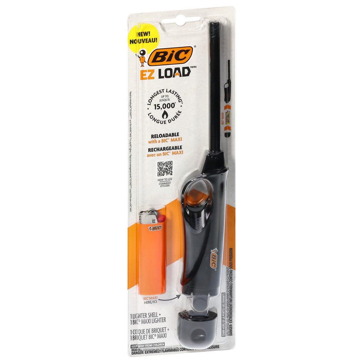 slide 4 of 12, BIC EZ Load Reloadable Rechargeable Lighter Shell + Maxi Lighter 1 ea, 1 ct