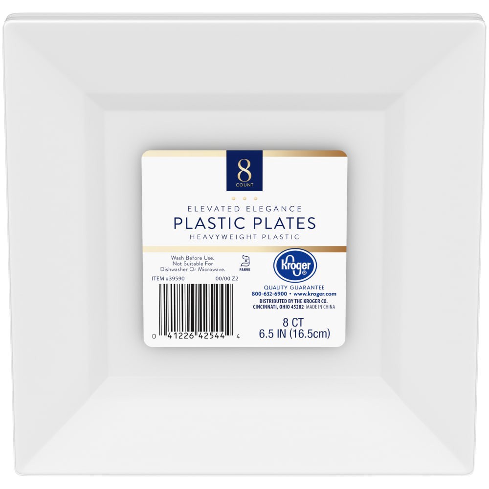 slide 1 of 4, Kroger Elevated Elegance Heavyweight Plastic Plates 8 Count, 8 ct