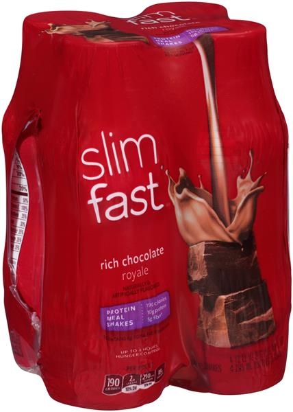 slide 1 of 1, SlimFast Rich Chocolate Royale Protein Meal Shakes, 4 ct; 10 fl oz