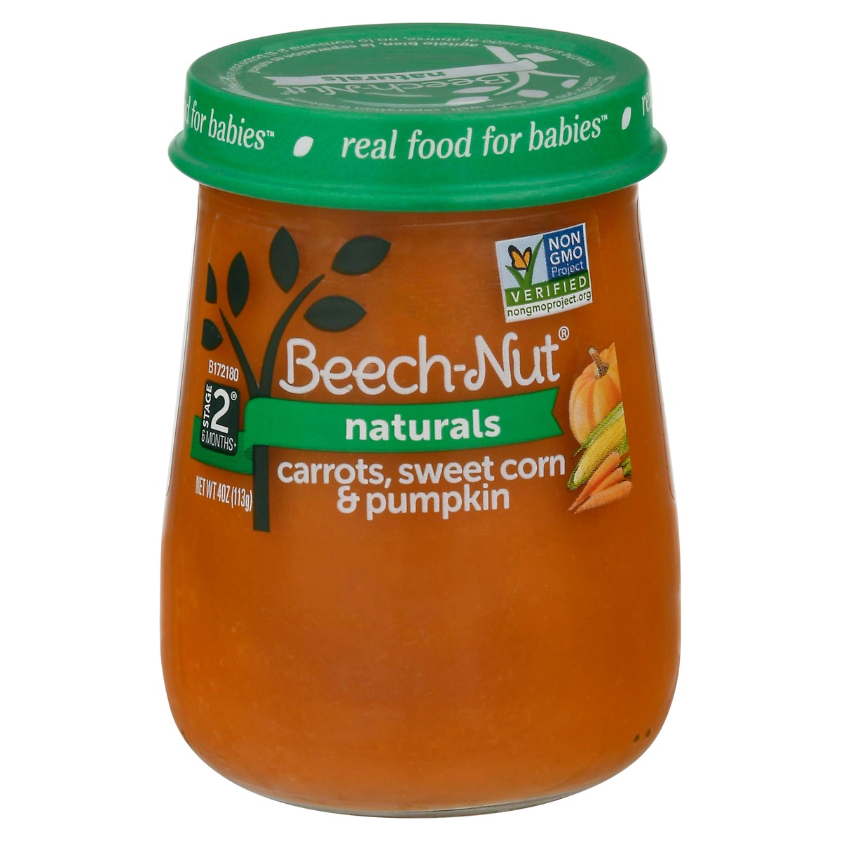 slide 1 of 7, Beech-Nut Naturals Stage 2 Baby Food, Carrots Sweet Corn & Pumpkin, 4 oz Jar, 4 oz