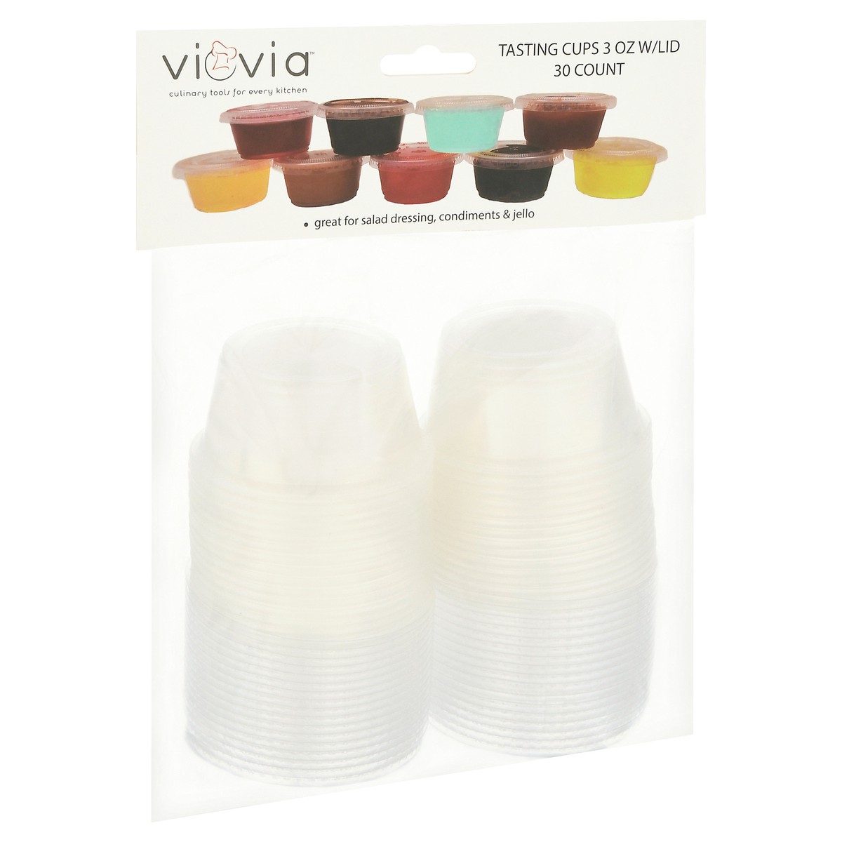 slide 2 of 11, Viovia 3 Ounce Tasting Cups with Lid 30 ea, 30 ct