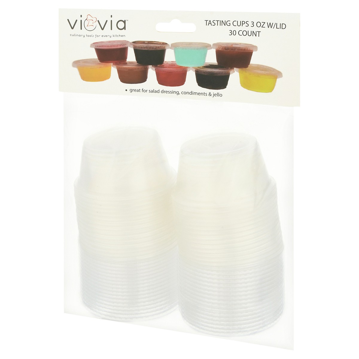 slide 3 of 11, Viovia 3 Ounce Tasting Cups with Lid 30 ea, 30 ct