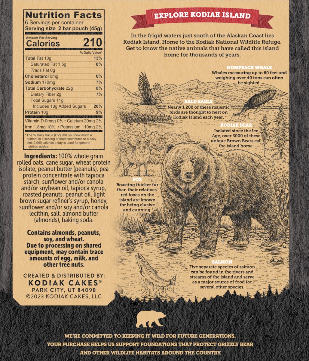 slide 4 of 13, Kodiak Cakes Crunchy Granola Bar, Peanut Butter, 9.5 oz/6 Ct, 6 ct