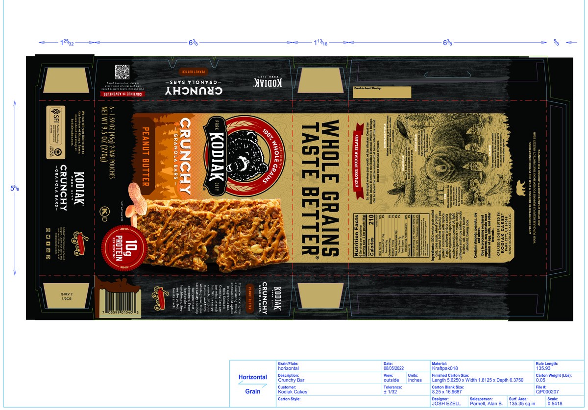 slide 8 of 13, Kodiak Cakes Crunchy Granola Bar, Peanut Butter, 9.5 oz/6 Ct, 6 ct