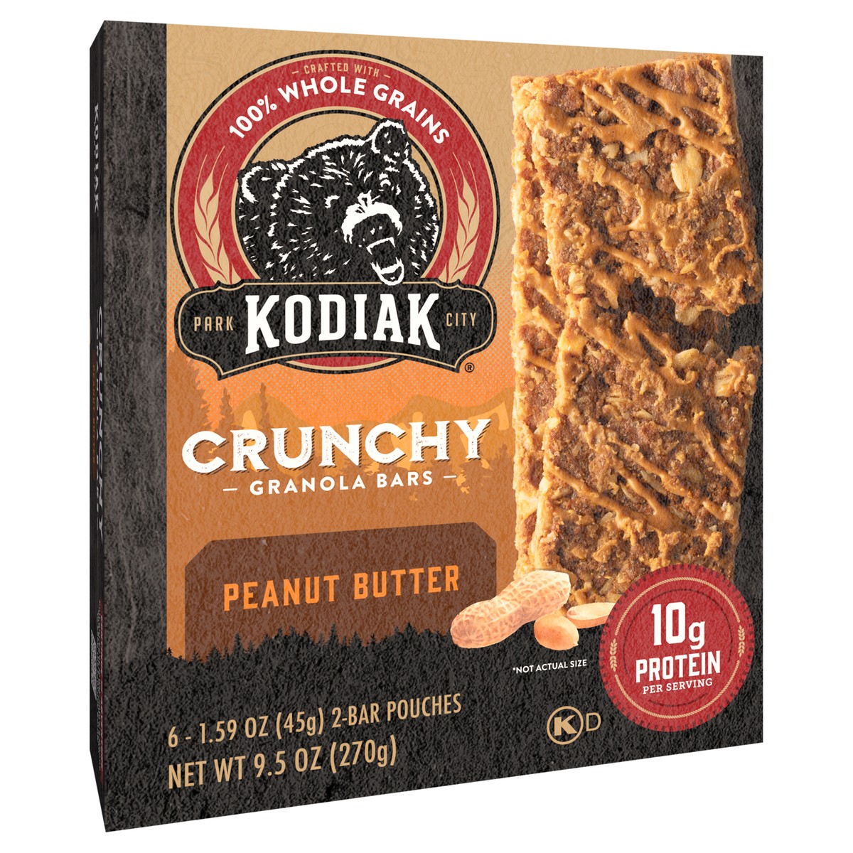 slide 7 of 13, Kodiak Cakes Crunchy Granola Bar, Peanut Butter, 9.5 oz/6 Ct, 6 ct
