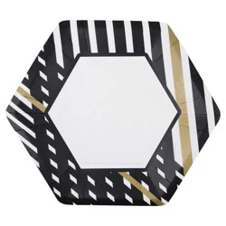 Papyrus Black & Gold Dinner Plate