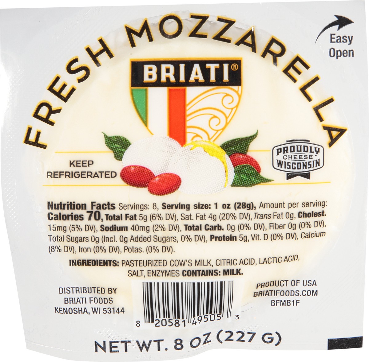 slide 9 of 14, Briati Fresh Mozzarella Cheese 8 oz, 8 oz