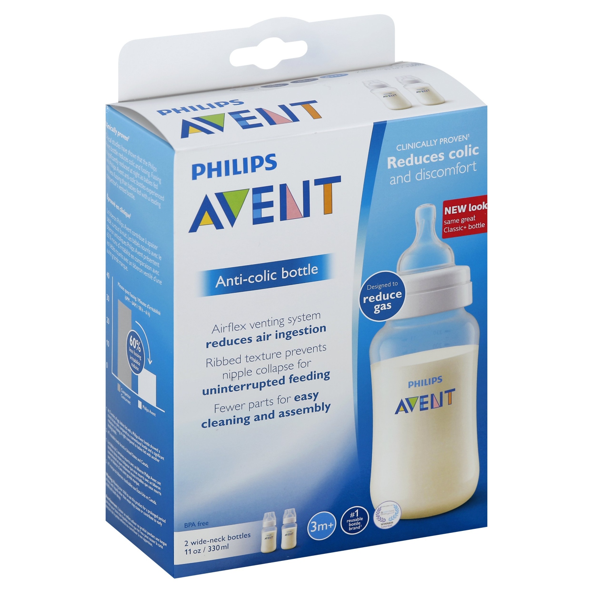 slide 1 of 1, Avent Anti Colic Wide Neck Bottle, 2 ct