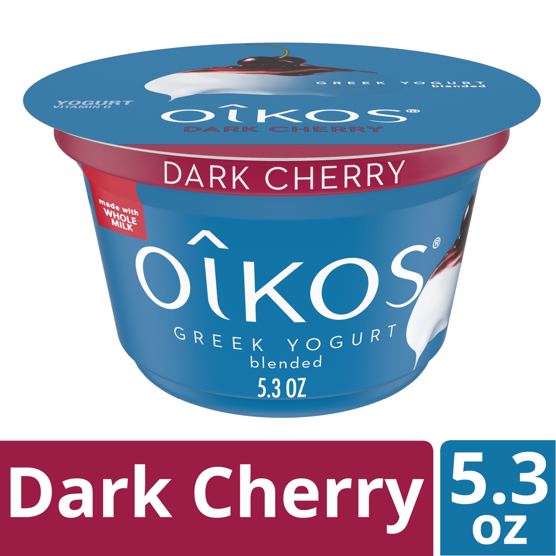 slide 1 of 6, Oikos Whole Milk Cherry Pie Greek Yogurt, 5 oz