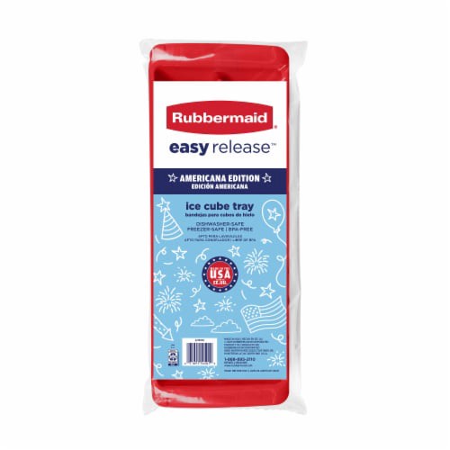 slide 1 of 1, Rubbermaid Easy Release Ice Cube Tray Red, 1 ct