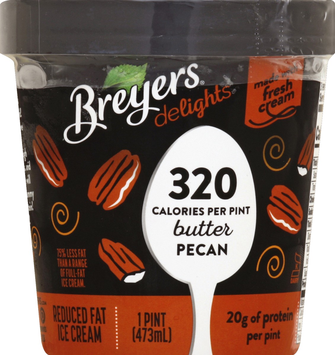 slide 3 of 6, Breyer's Breyers Delights Reduced Fat Ice Cream Butter Pecan, 16 oz, 16 oz