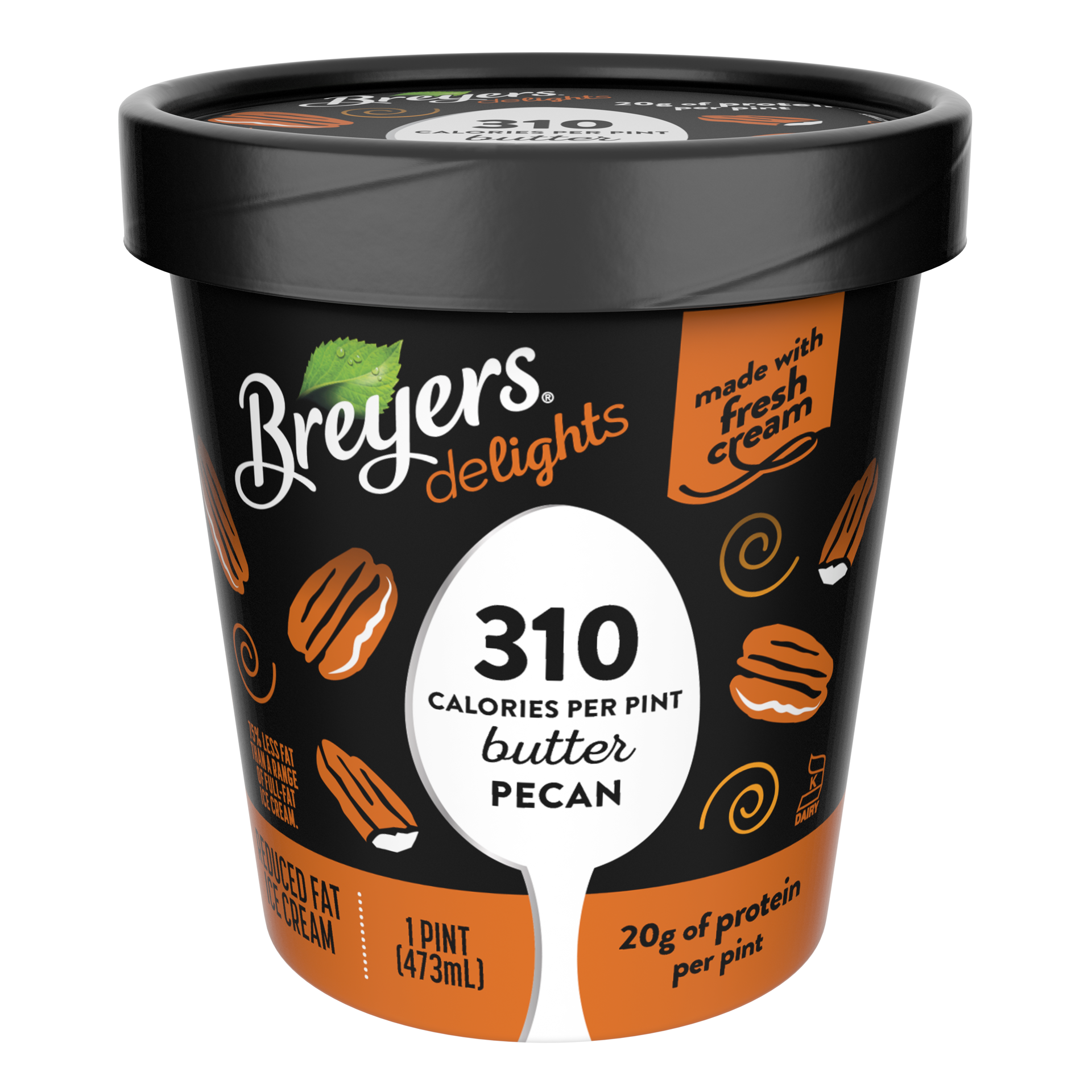 slide 1 of 6, Breyer's Breyers Delights Reduced Fat Ice Cream Butter Pecan, 16 oz, 16 oz