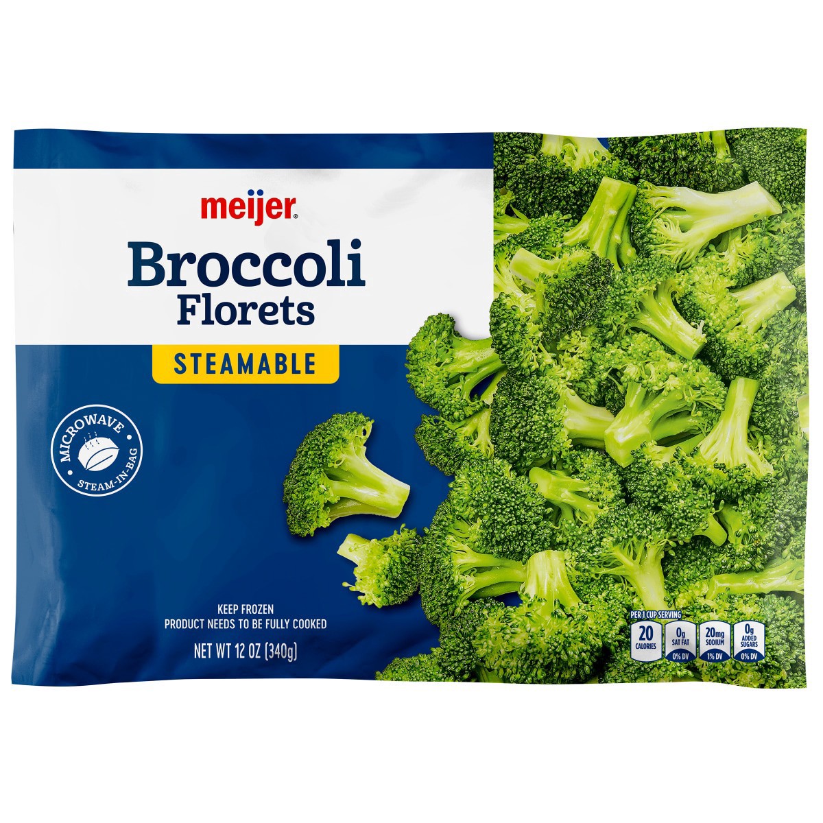slide 1 of 5, Meijer Steamable Broccoli Florets, 12 oz