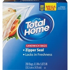 slide 1 of 1, Total Home By CVS Total Home Sandwich Bags, 280 ct