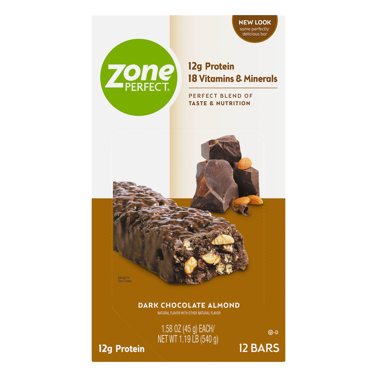 slide 1 of 4, Zone Perfect Nutrition Bar Dark Chocolate Almond, 12 ct; 1.58 oz