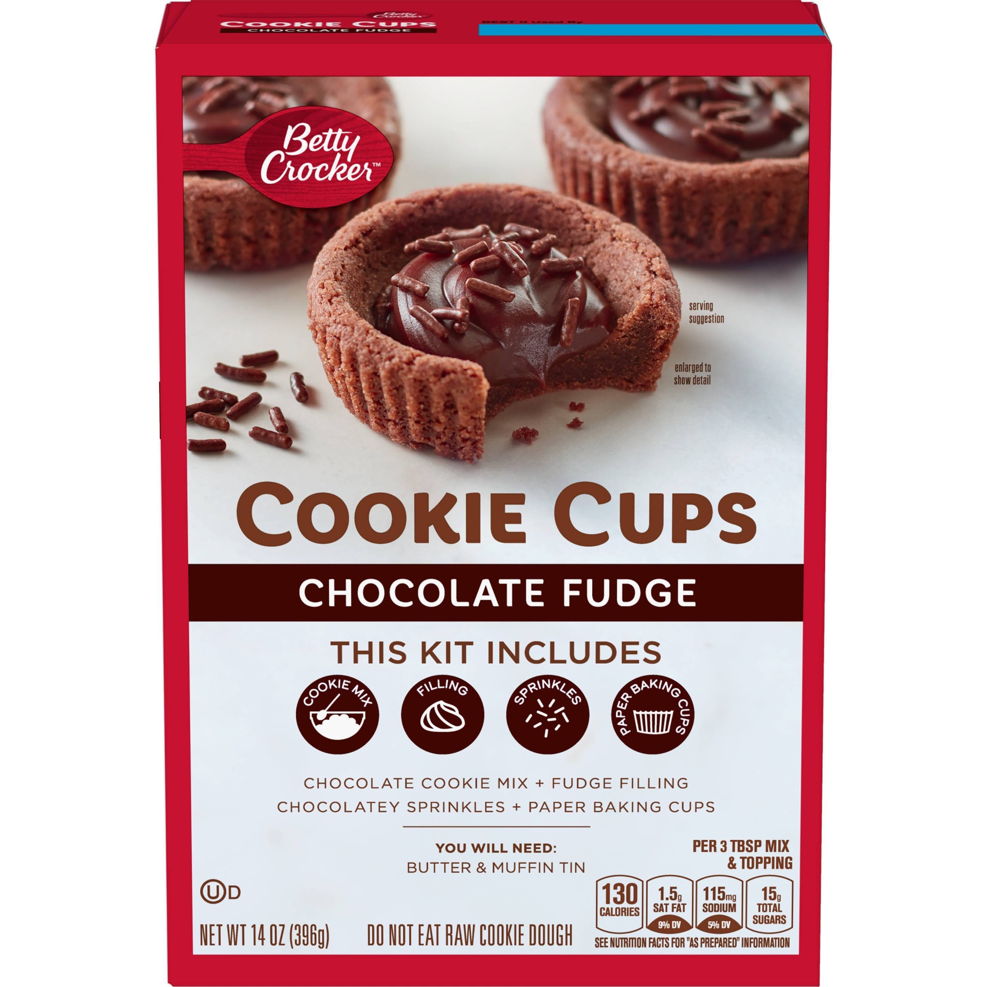 slide 1 of 9, Betty Crocker Chocolate Fudge Cookie Cups Kit, 14 oz