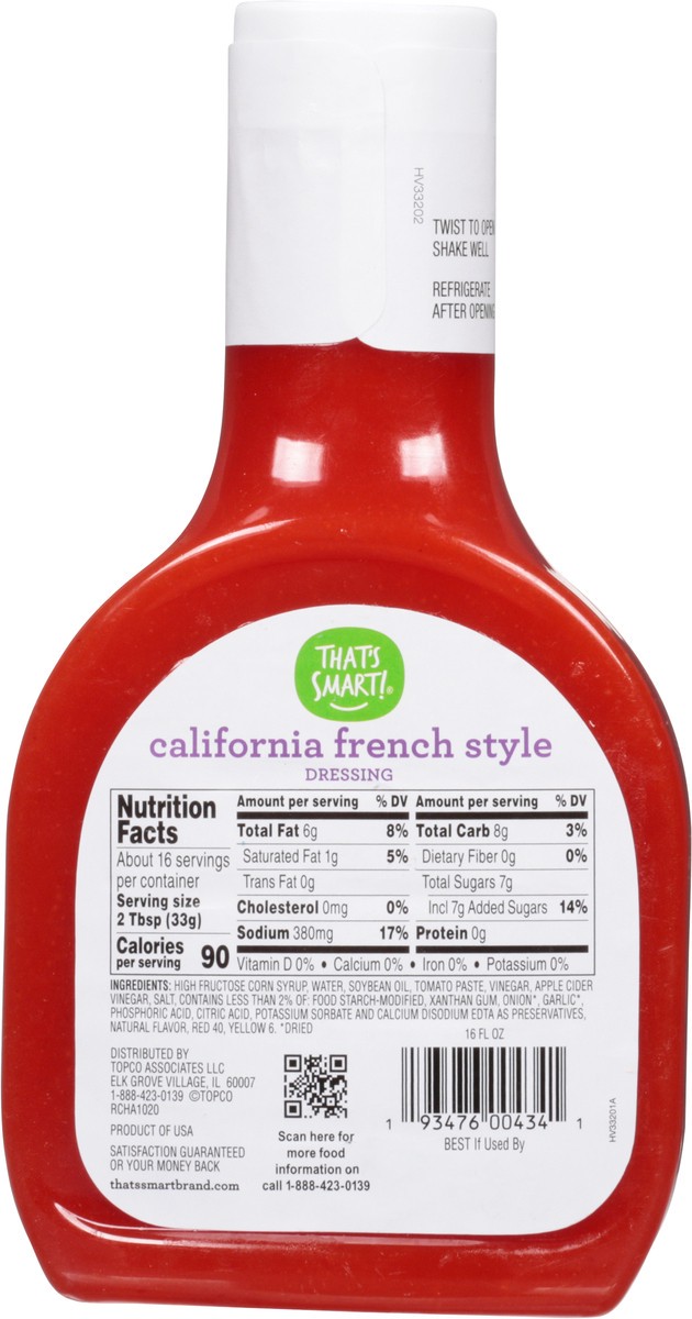 slide 2 of 9, That's Smart! California French Style Dressing 16 fl oz, 16 fl oz