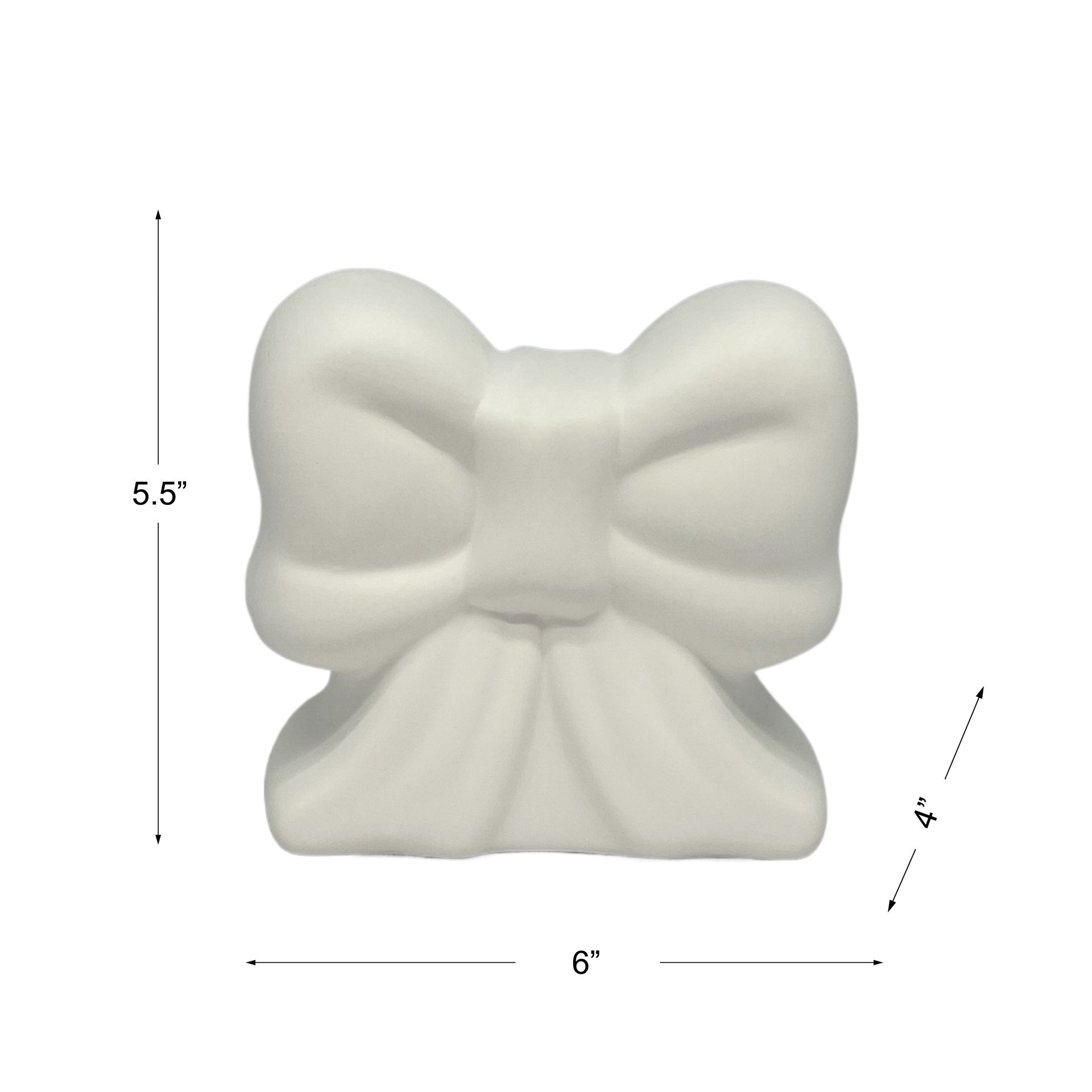 slide 4 of 7, 6" Diy Ceramic Bow Figurine By Make Market, 6 in x 4 in x 5.5 in