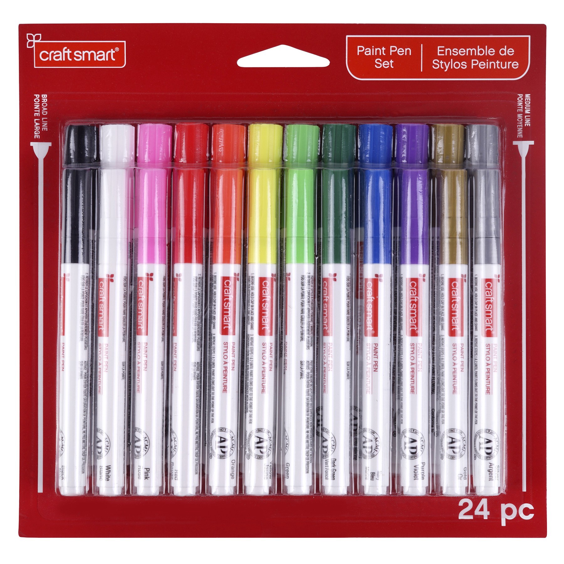 slide 5 of 16, Paint Pen Set By Craft Smart, 24 paint pens