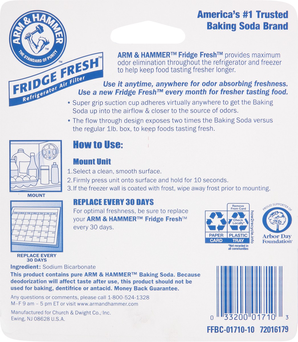 slide 8 of 9, ARM & HAMMER Fridge Fresh Refrigerator Air Filter, 1 ct