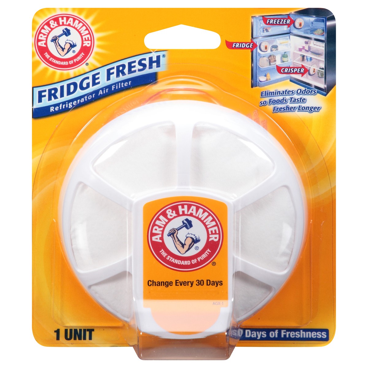 slide 1 of 9, ARM & HAMMER Fridge Fresh Refrigerator Air Filter, 1 ct