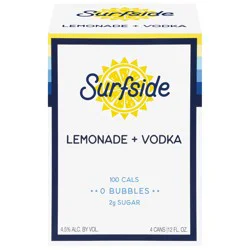 Surfside Lemonade + Vodka - 4 x 12 fl oz Cans