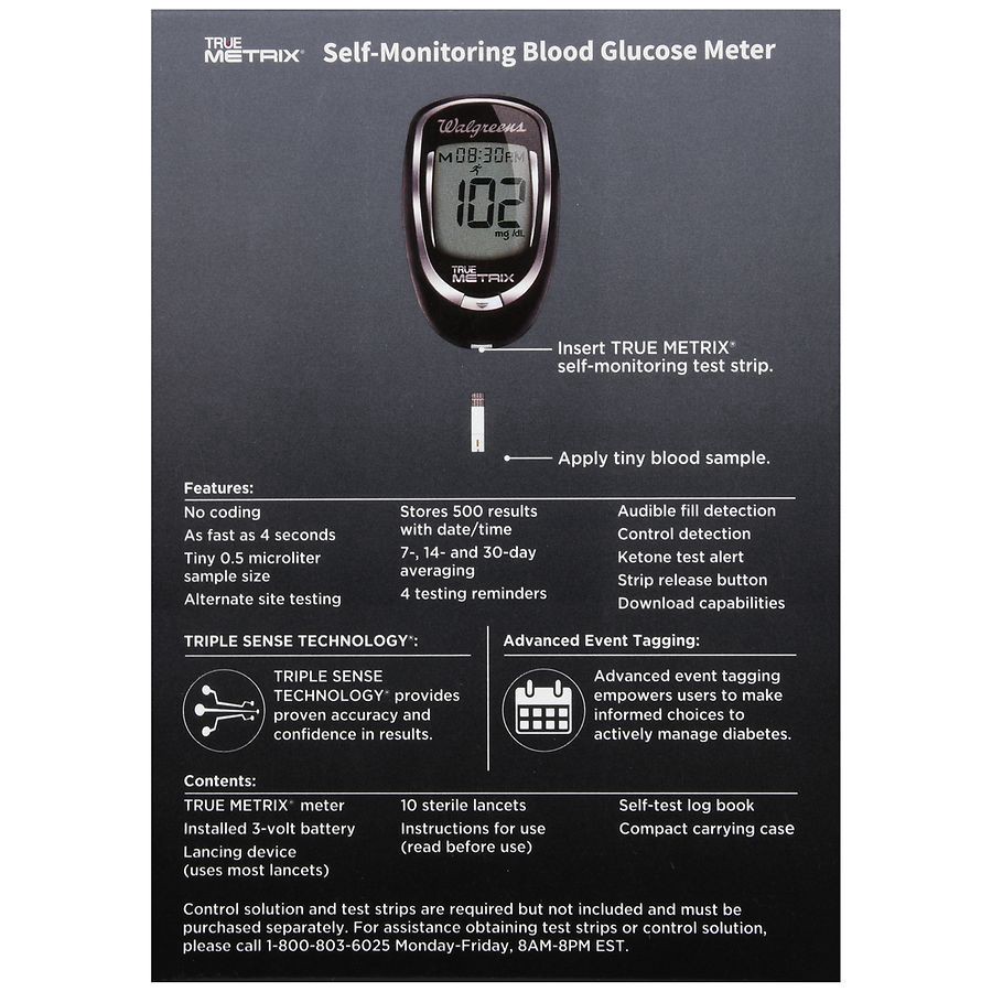 slide 2 of 5, Walgreens True Metrix Blood Glucose Meter, 1 ct