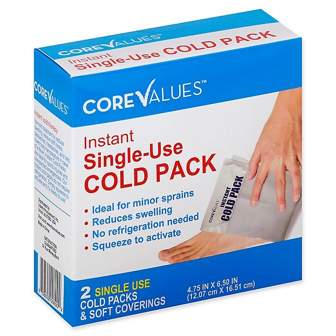 slide 1 of 1, Core Values Single-Use Instant Cold Pack, 2 ct