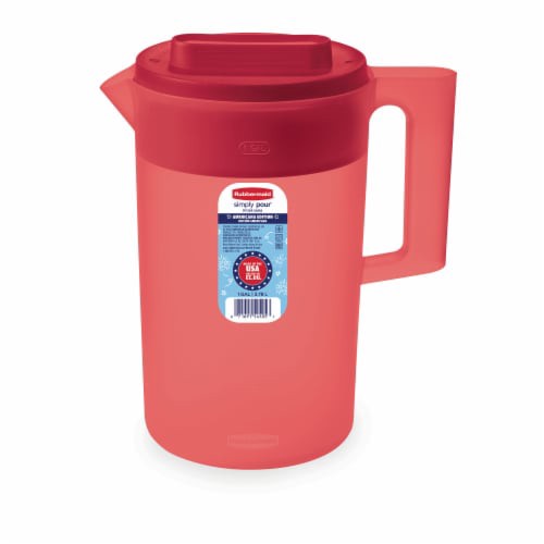 slide 1 of 1, Rubbermaid Simply Pour 1 Gallon Pitcher Red, 1 ct