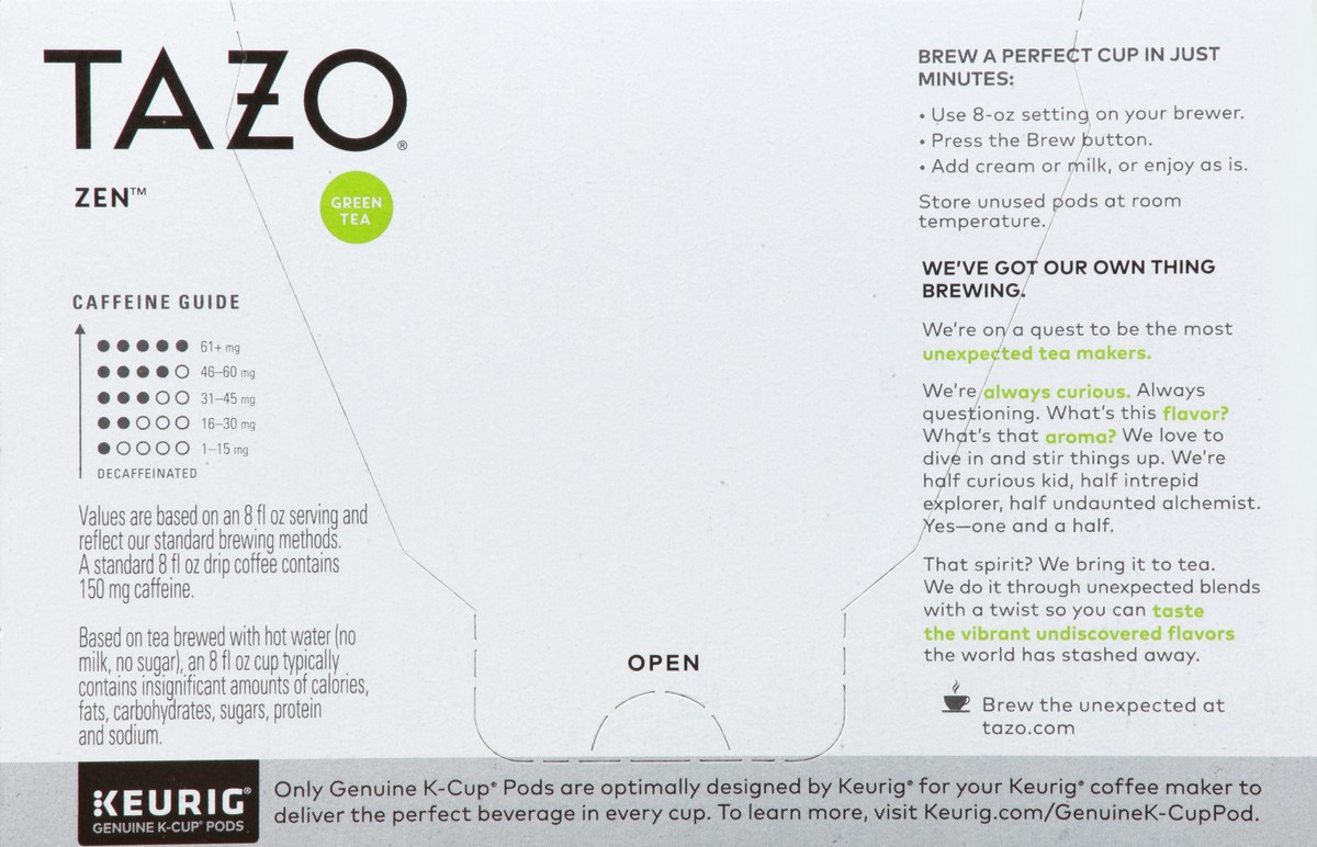 slide 5 of 9, TAZO K-Cup Pods Green Tea, 10 ct, 10 ct