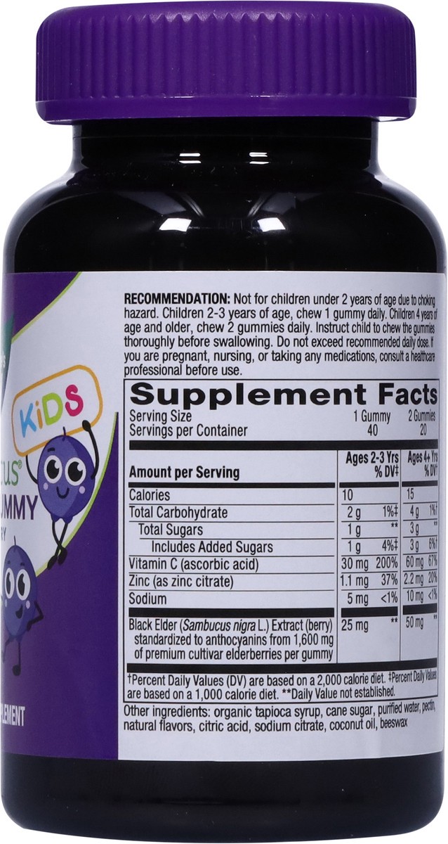 slide 9 of 9, Nature's Way Kids Immune Gummy Elderberry Sambucus 40 Gummies, 40 ct