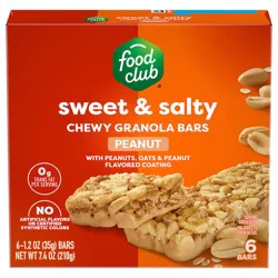 Food Club Sweet & Salty Chewy Peanut Granola Bars 6 - 1.2 oz Bars