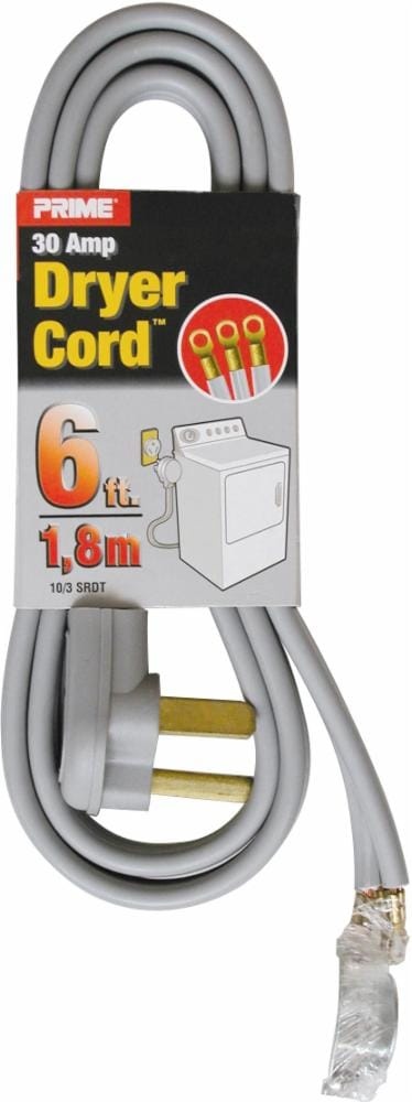 slide 1 of 1, Prime Wire & Cable Range And Dryer Cord - 30 Amp - 6 Foot, 6 ft