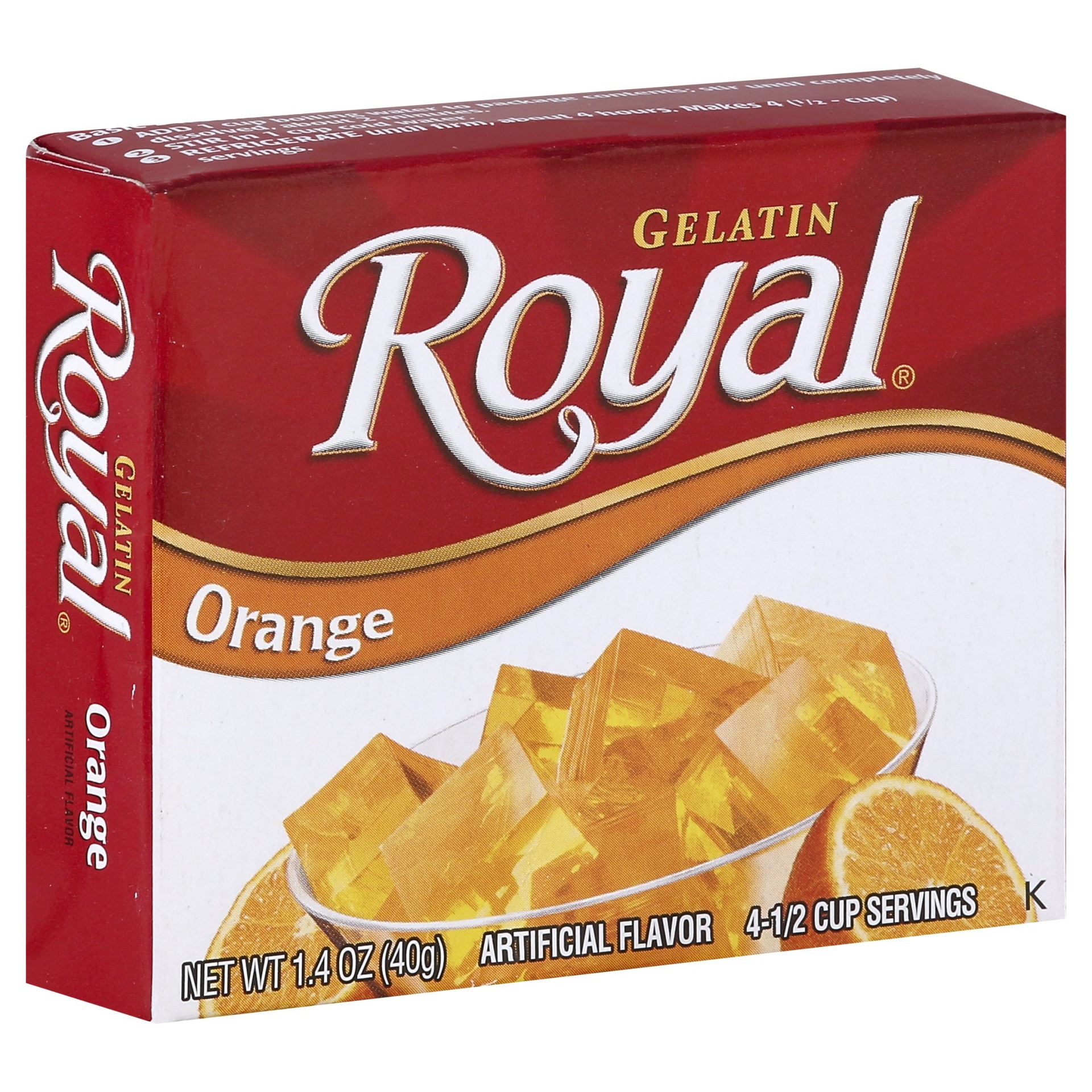 slide 1 of 1, Royal Orange Gelatin Dessert, 1.4 oz