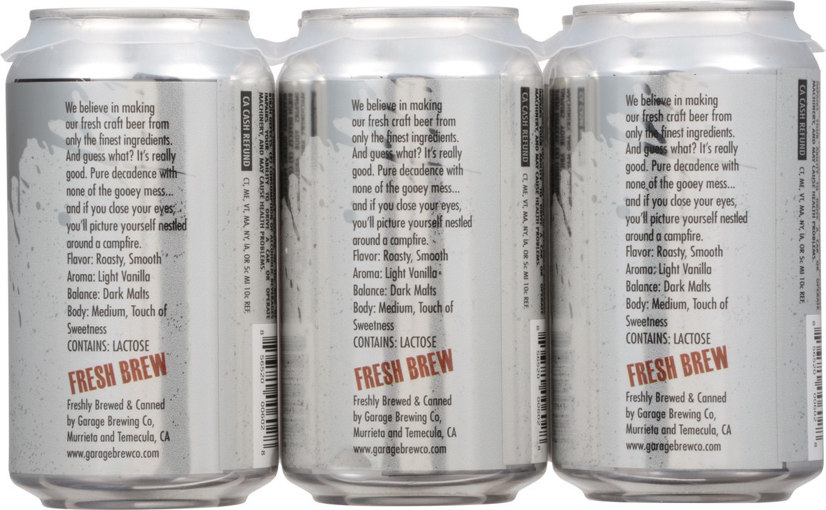 slide 7 of 9, Garage Brewing Co Marshmallow Milk Stout Beer 6 - 12 fl oz Cans, 6 ct