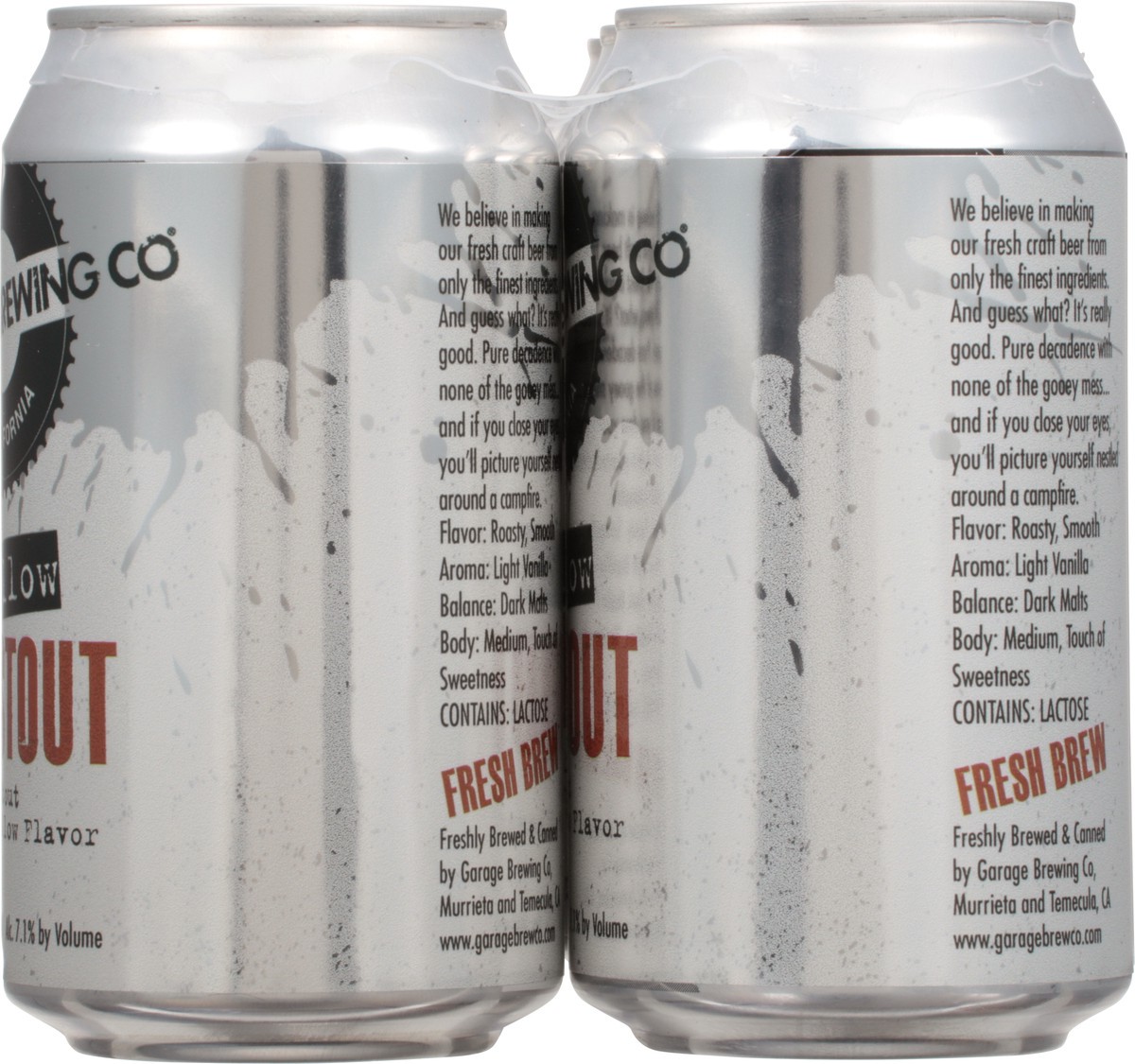 slide 9 of 9, Garage Brewing Co Marshmallow Milk Stout Beer 6 - 12 fl oz Cans, 6 ct
