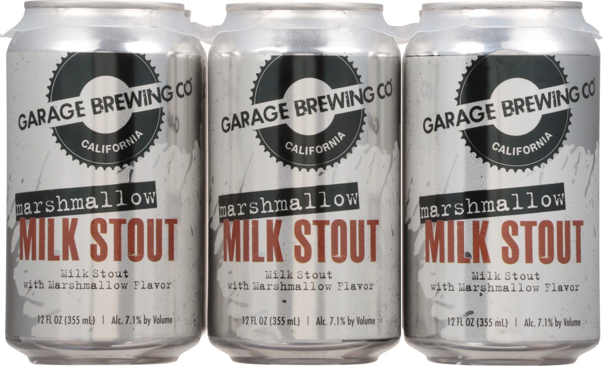 slide 1 of 9, Garage Brewing Co Marshmallow Milk Stout Beer 6 - 12 fl oz Cans, 6 ct
