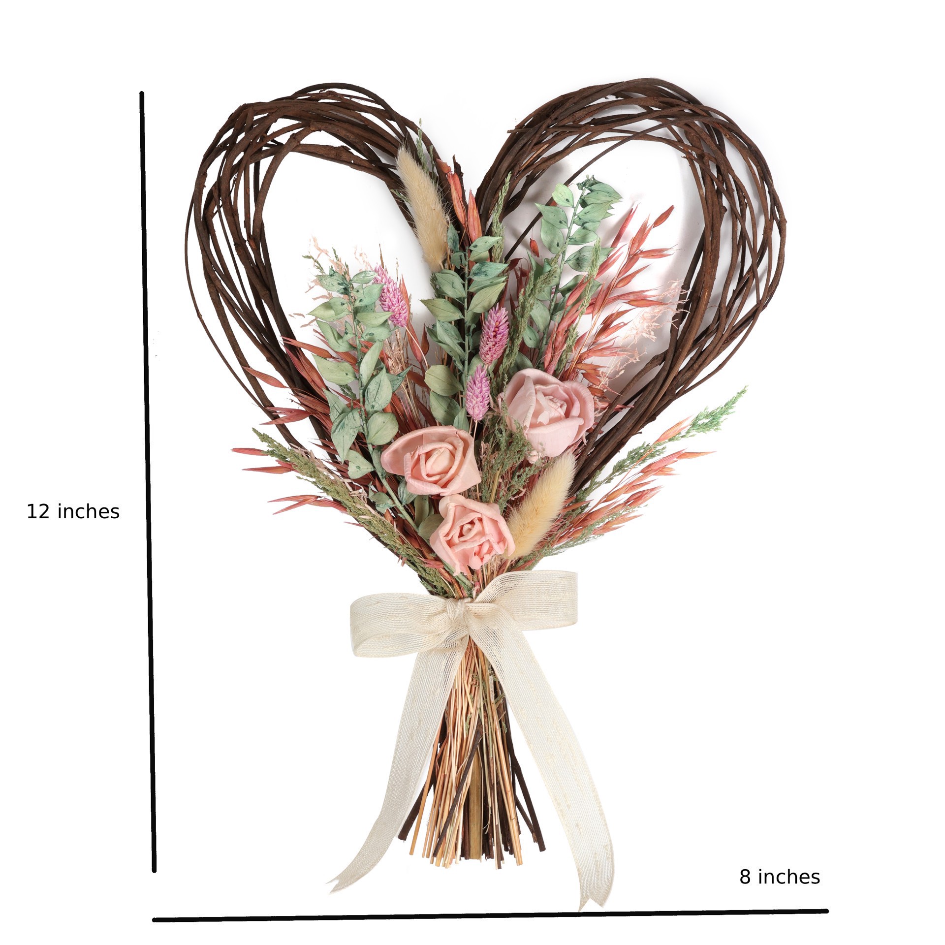 slide 2 of 3, 12" X 8" Dried Botanical Mix Heart Bundle By Ashland, 12 in x 8 in