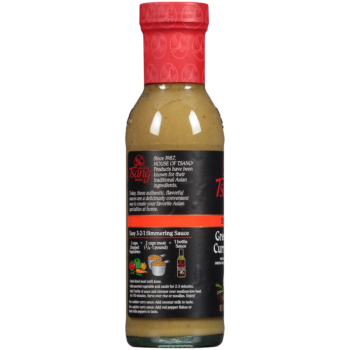 slide 12 of 12, House of Tsang Green Thai Curry Simmering Sauce 10.7 oz. Bottle, 10.7 oz