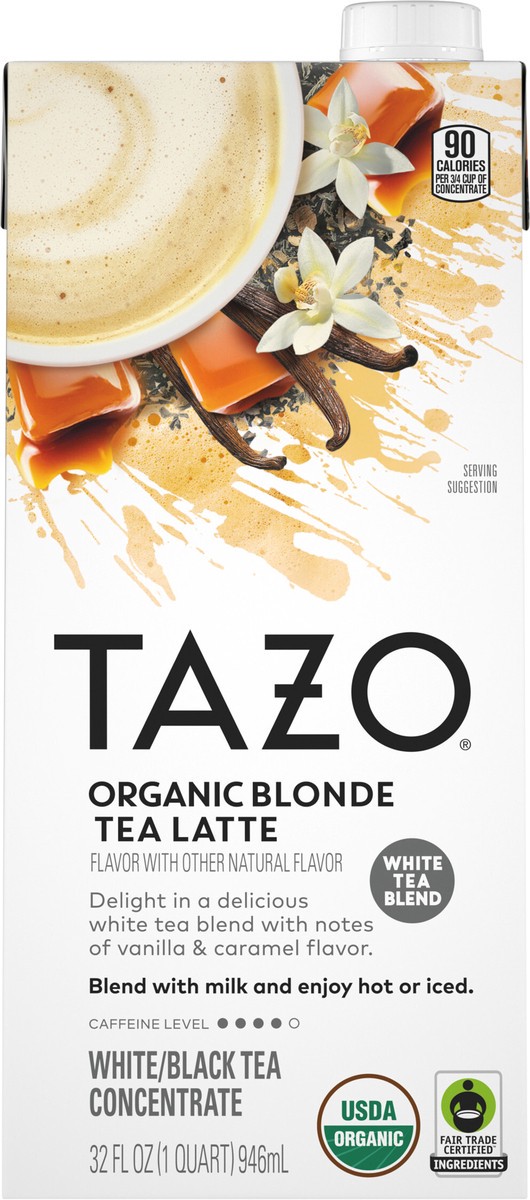 slide 3 of 12, TAZO Organic Blonde Tea Latte Concentrate, 32 oz Carton, 32 fl oz