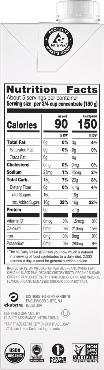 slide 10 of 12, TAZO Organic Blonde Tea Latte Concentrate, 32 oz Carton, 32 fl oz
