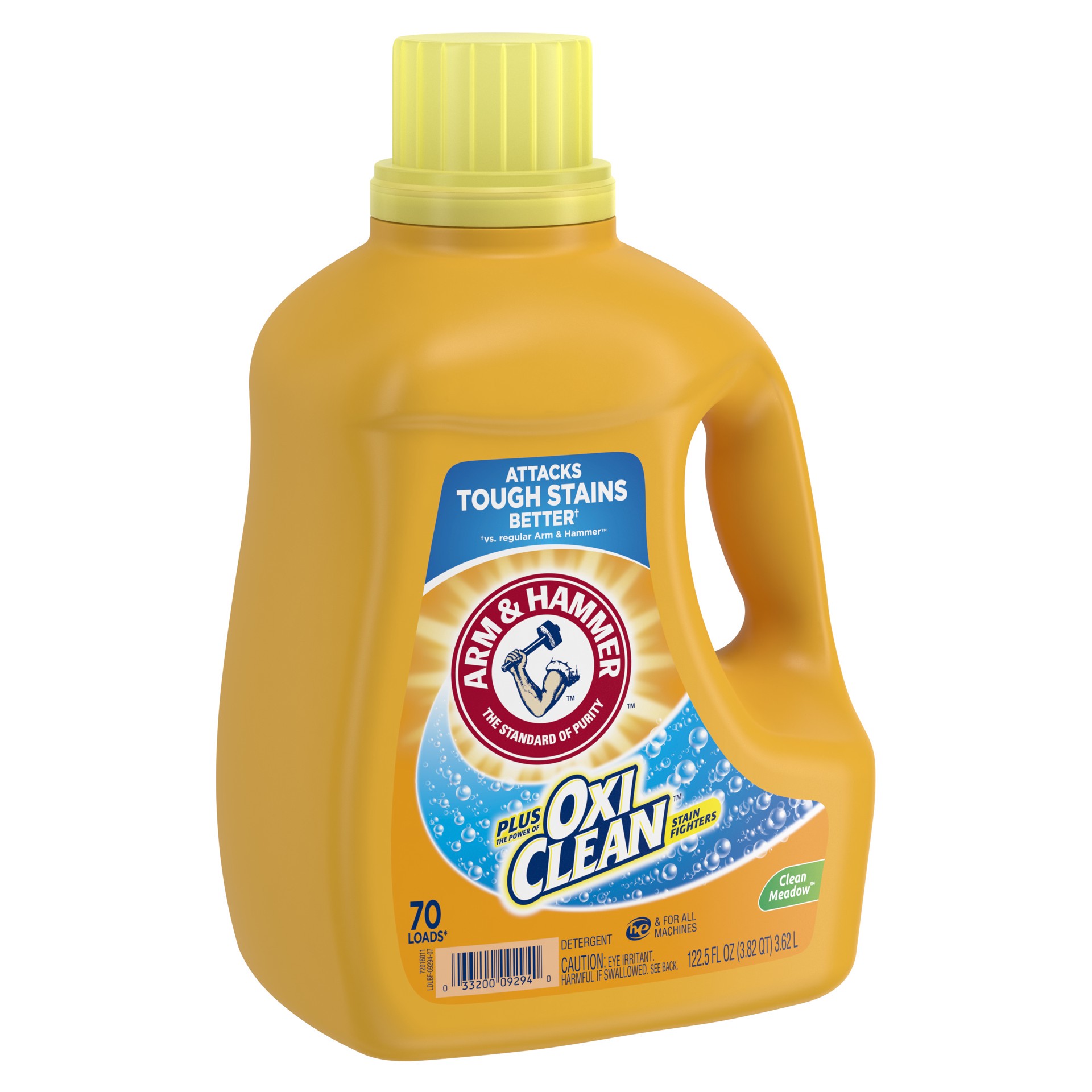 slide 4 of 5, Arm & Hammer Plus OxiClean Clean Meadow, 70 Loads Liquid Laundry Detergent, 122.5 Fl oz, 122.50 fl oz